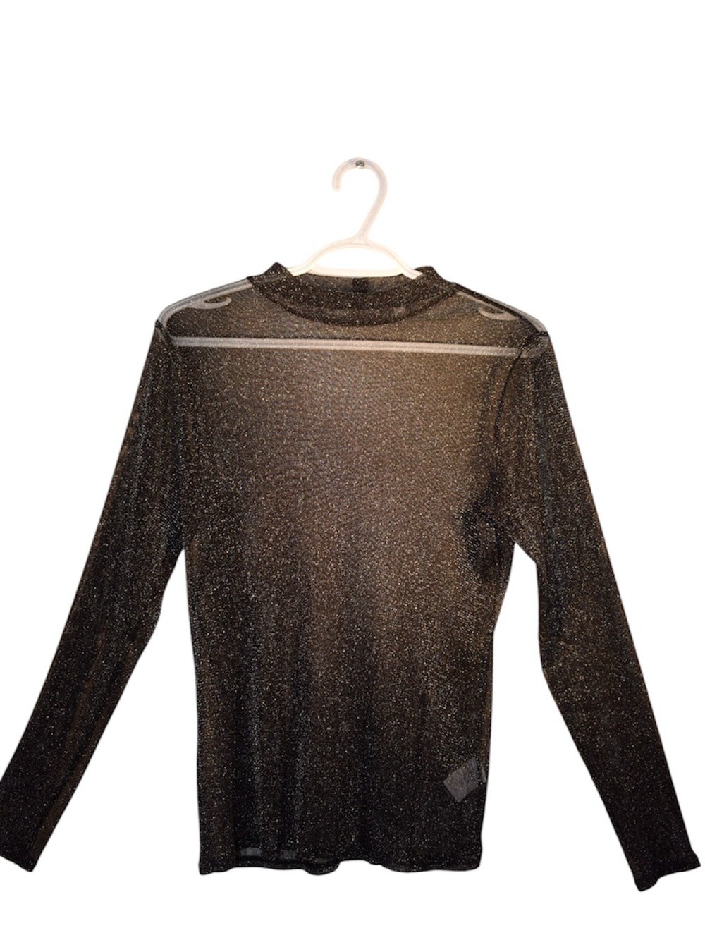 Reitmans Black Sheer Metallic Knit Top